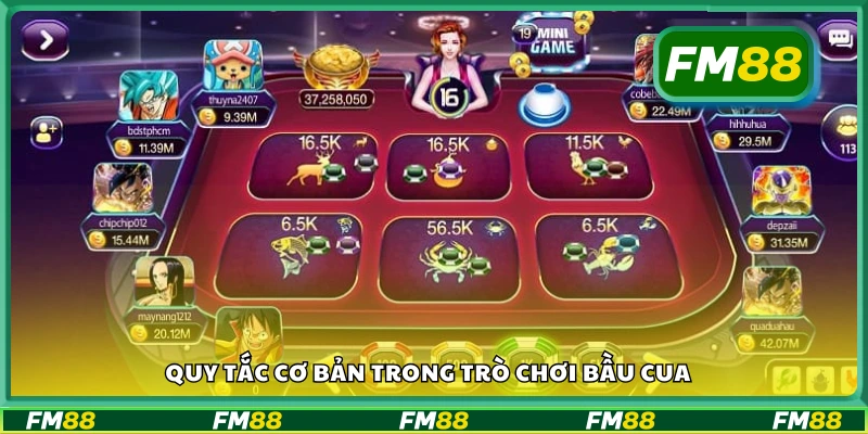 Luật chơi bầu cua cơ bản
